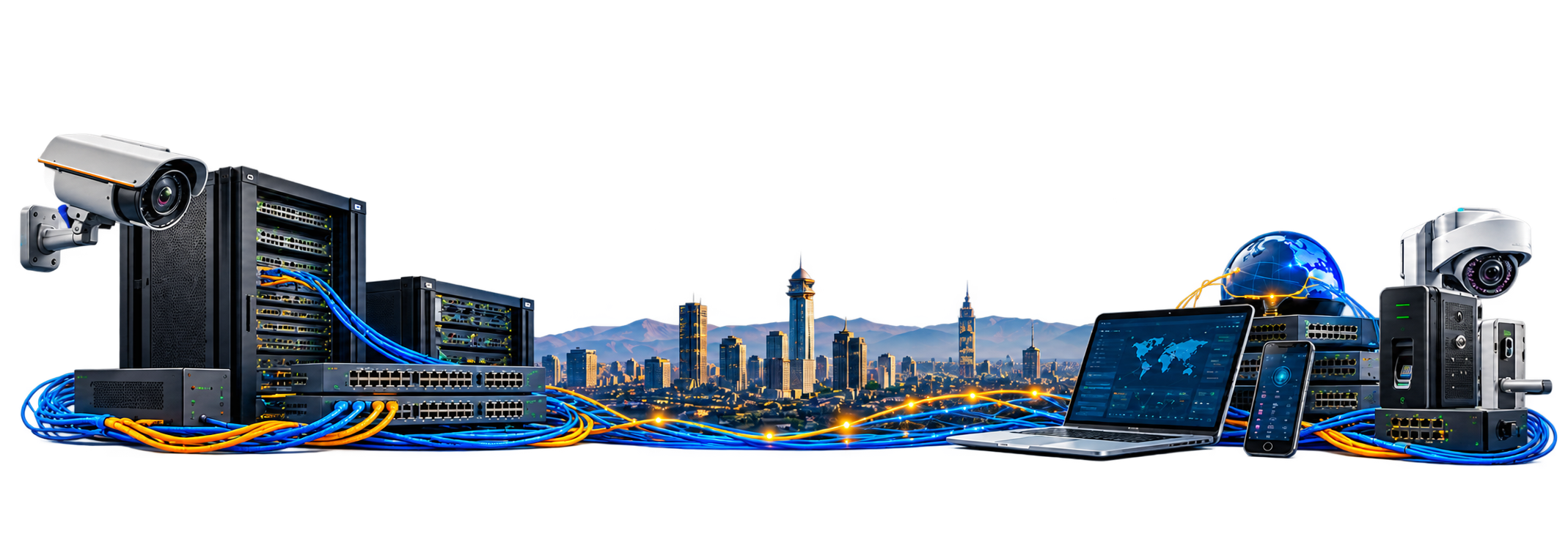 Connected city security network: surveillance, access control and cloud infrastructure